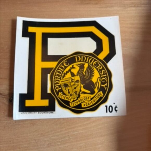 Vintage Purdue newsboy style flat cap and vintage decal - Picture 2 of 10